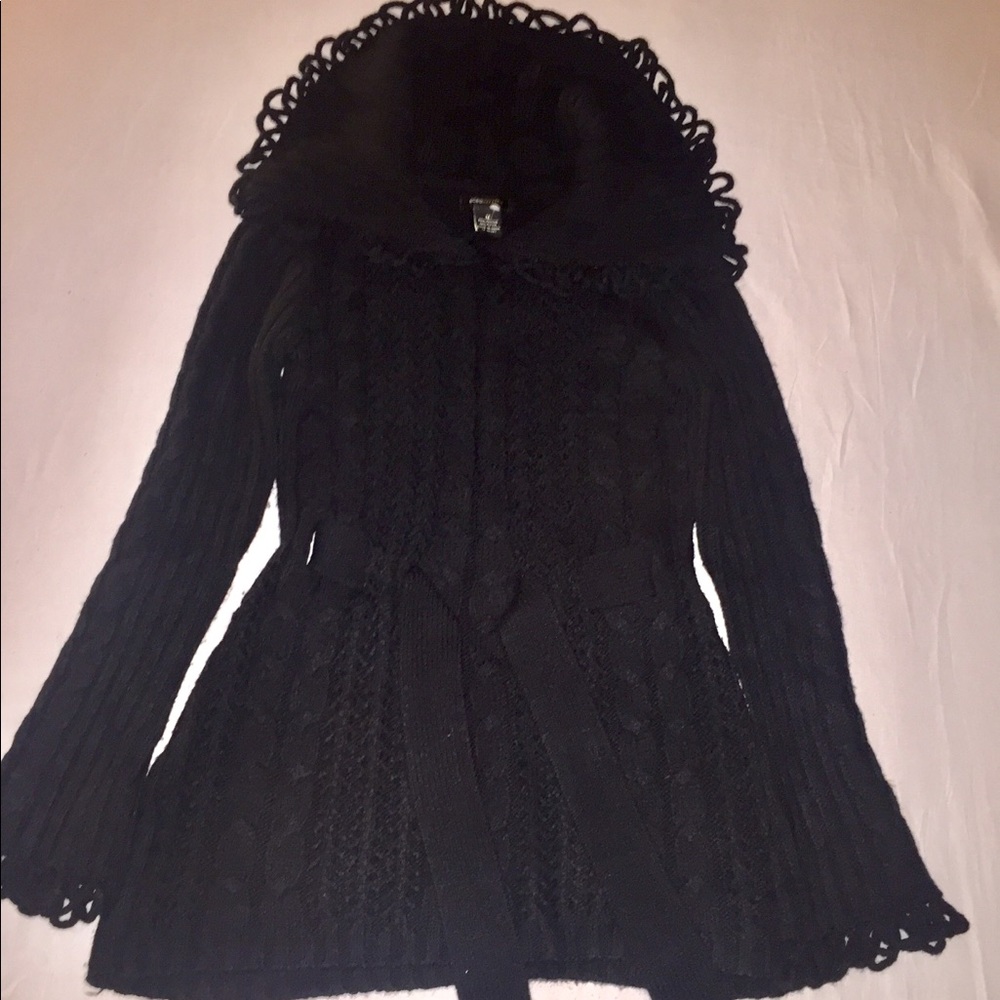 BCBGMAXAZRIA BLACK woolen mini dress